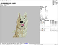 White Dog V2 Embroidery File 4 size