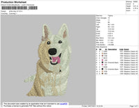 White Dog V2 Embroidery File 4 size