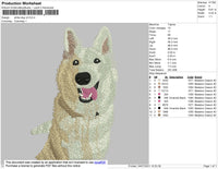 White Dog V2 Embroidery File 4 size