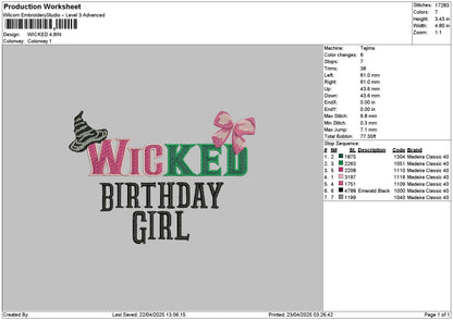 Wickedtext 2304 Embroidery File 6 sizes
