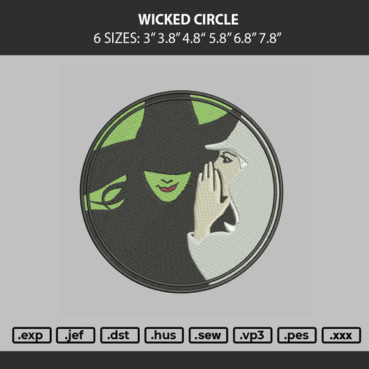 Wicked Circle Embroidery Machine Design File 6 sizes