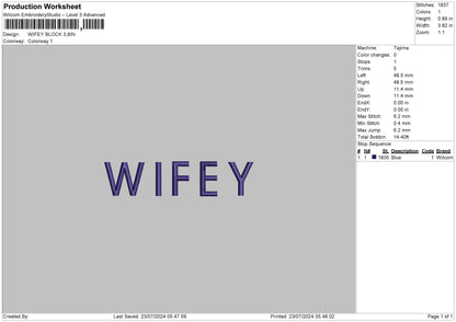 Hubby Wifey Text01 Embroidery 2 Files