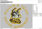 William B Travis Embroidery File 5 sizes