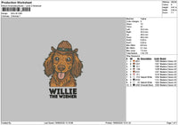Willie Dog Embroidery File 6 sizes