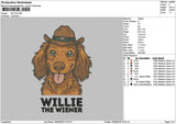 Willie Dog Embroidery File 6 sizes
