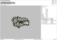 Williston Vape Embroidery File 6 sizes