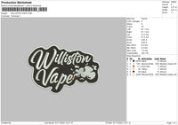 Williston Vape Embroidery File 6 sizes