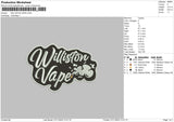 Williston Vape Embroidery File 6 sizes