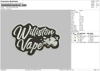 Williston Vape Embroidery File 6 sizes