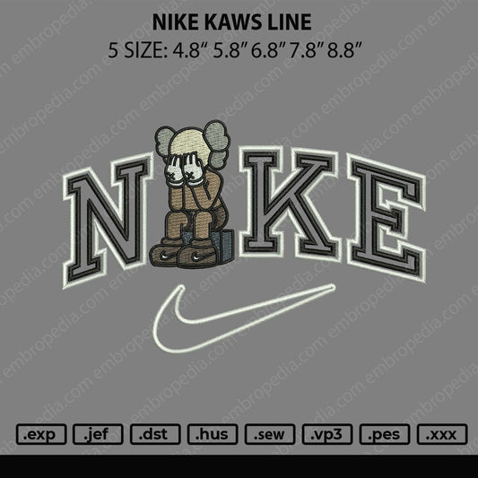 Nike Kaws Line Embroidery File 6 sizes
