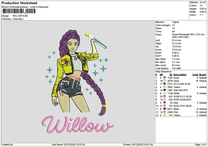 Willowtext Embroidery File 6 sizes