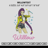 Willowtext Embroidery File 6 sizes