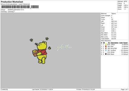 Poohmother Embroidery File 6 sizes