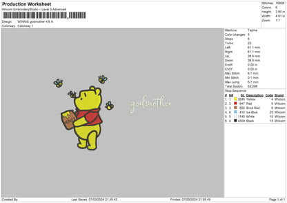 Poohmother Embroidery File 6 sizes