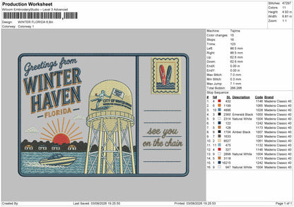 Winter Text Embroidery Machine Design File 6 sizes