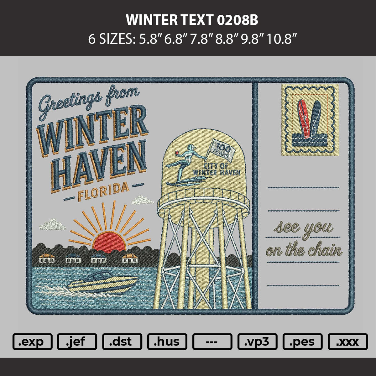 Winter Text 0208 Embroidery Machine Design File 6 sizes