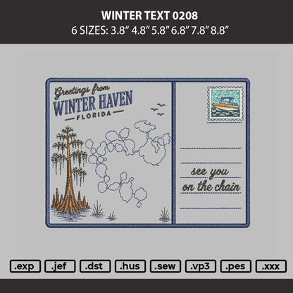 Winter Text 0208 Embroidery Machine Design File 6 sizes