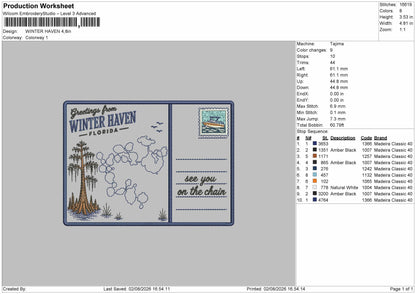 Winter Text 0208 Embroidery Machine Design File 6 sizes
