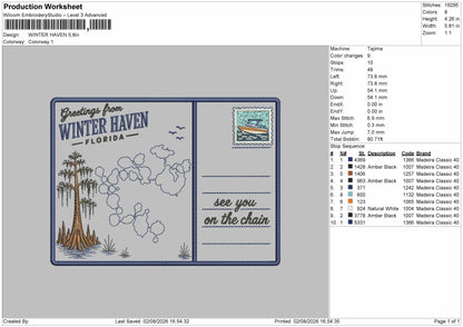 Winter Text 0208 Embroidery Machine Design File 6 sizes