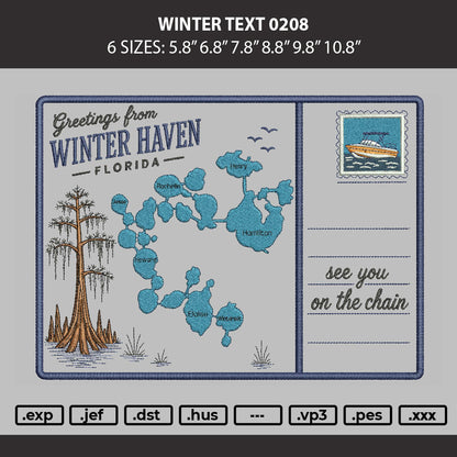 Winter Text 0208b Embroidery Machine Design File 6 sizes