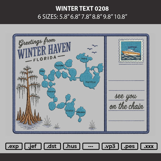 Winter Text 0208b Embroidery Machine Design File 6 sizes