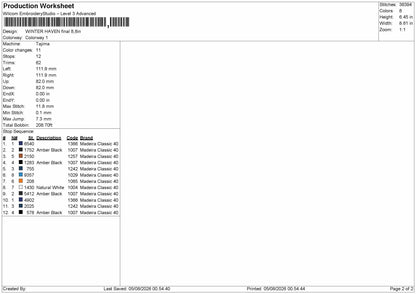 Winter Text 0208b Embroidery Machine Design File 6 sizes