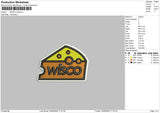 Wisco Cheese Embroidery File 4 sizes