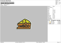 Wisco Cheese Embroidery File 4 sizes