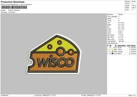 Wisco Cheese Embroidery File 4 sizes