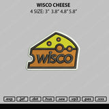 Wisco Cheese Embroidery File 4 sizes