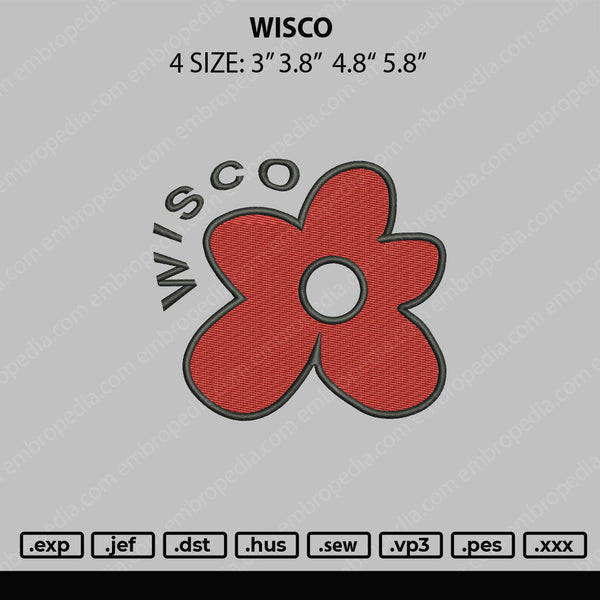 Wisco Embroidery File 4 size