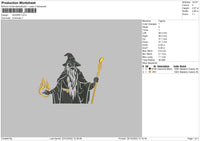 Wizard Embroidery File 6 sizes