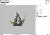 Wizard Embroidery File 6 sizes