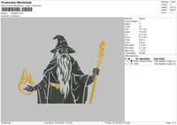 Wizard Embroidery File 6 sizes