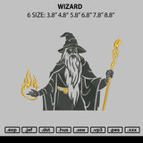 Wizard Embroidery File 6 sizes