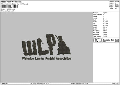 Wlptext Embroidery File 6 sizes