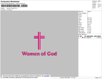 Women Of God Text Embroidery File 4 size