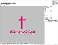 Women Of God Text Embroidery File 4 size