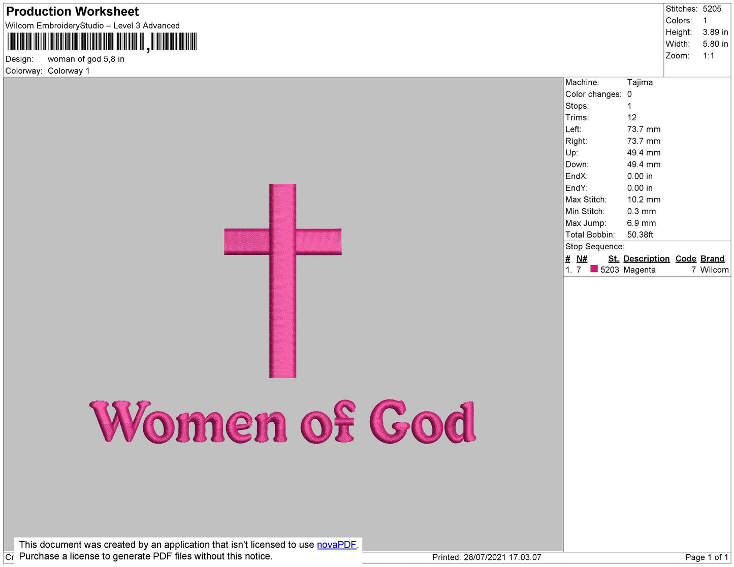Women Of God Text Embroidery File 4 size