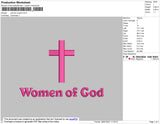 Women Of God Text Embroidery File 4 size