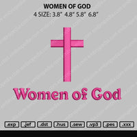 Women Of God Text Embroidery File 4 size