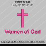Women Of God Text Embroidery File 4 size