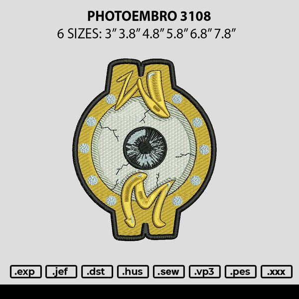 Eye 3108 Embroidery File 6 sizes