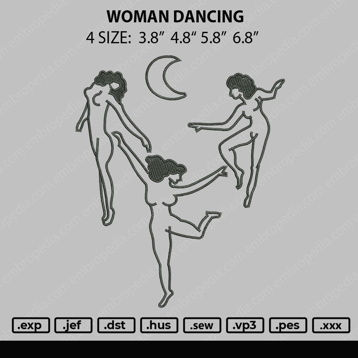 Women Dancing Embroidery File 4 size