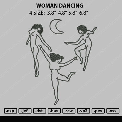 Women Dancing Embroidery File 4 size
