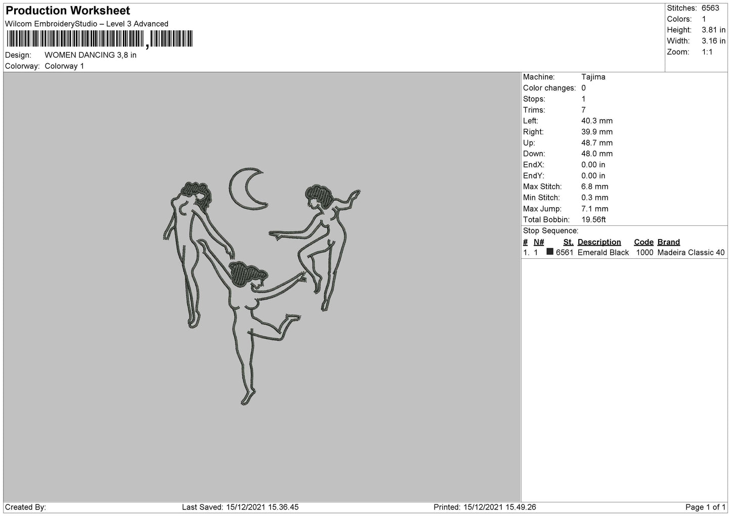 Women Dancing Embroidery File 4 size
