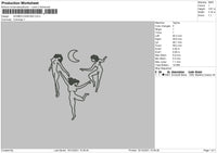 Women Dancing Embroidery File 4 size