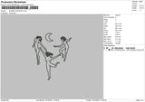 Women Dancing Embroidery File 4 size