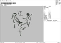 Women Dancing Embroidery File 4 size