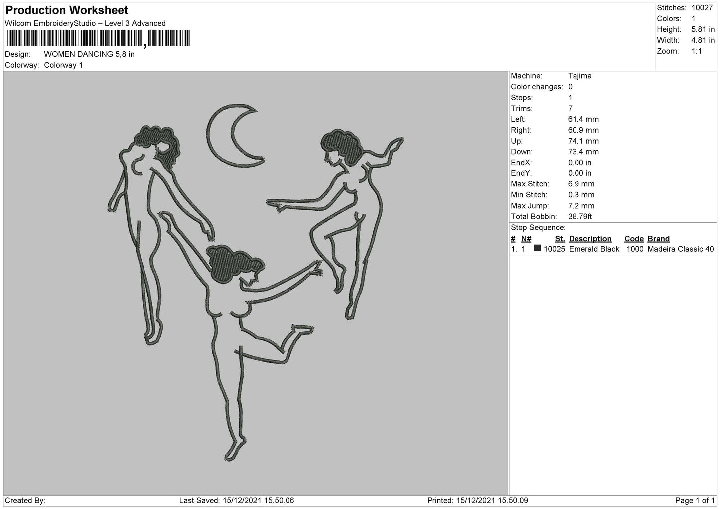 Women Dancing Embroidery File 4 size